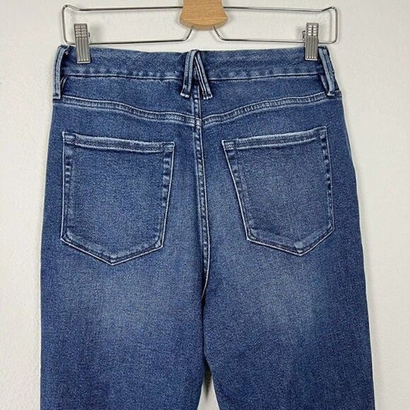 Good American Jeans Good Curve Straight Leg Stretch Distressed Denim Size 8/29 - Picture 9 of 11